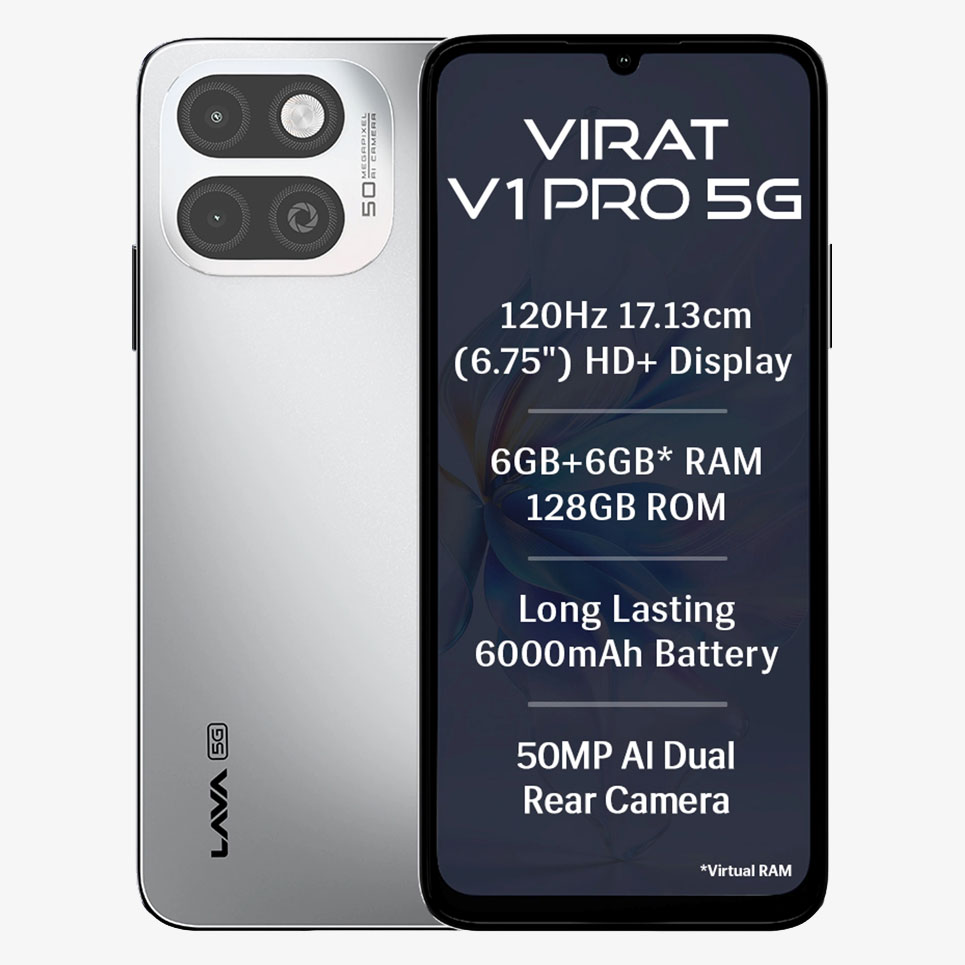 Diseño y cuerpo del Lava Virat V1 Pro 5G