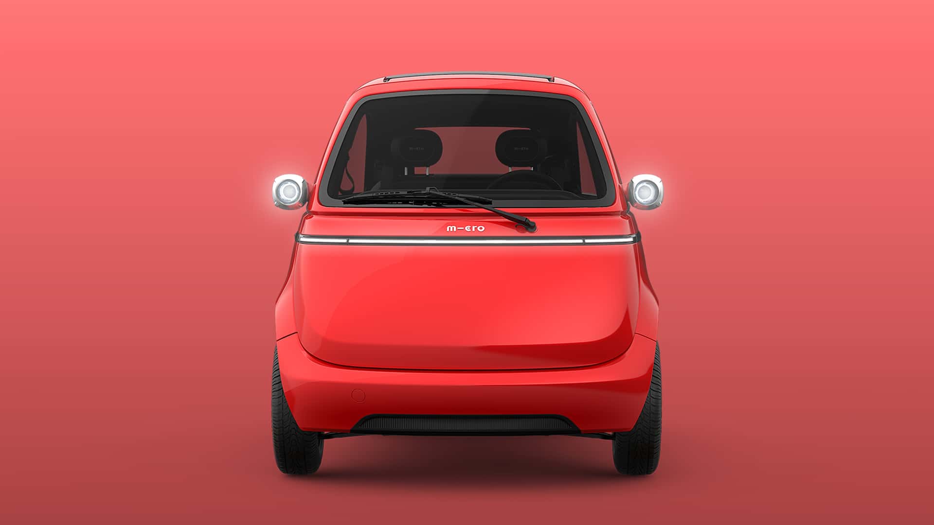 Interior del Microlino en rojo