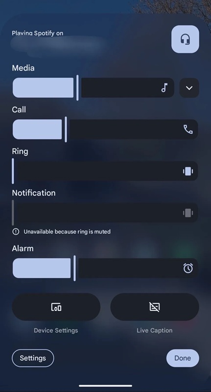 Captura de pantalla de la interfaz desenfocada Android 17 - 3