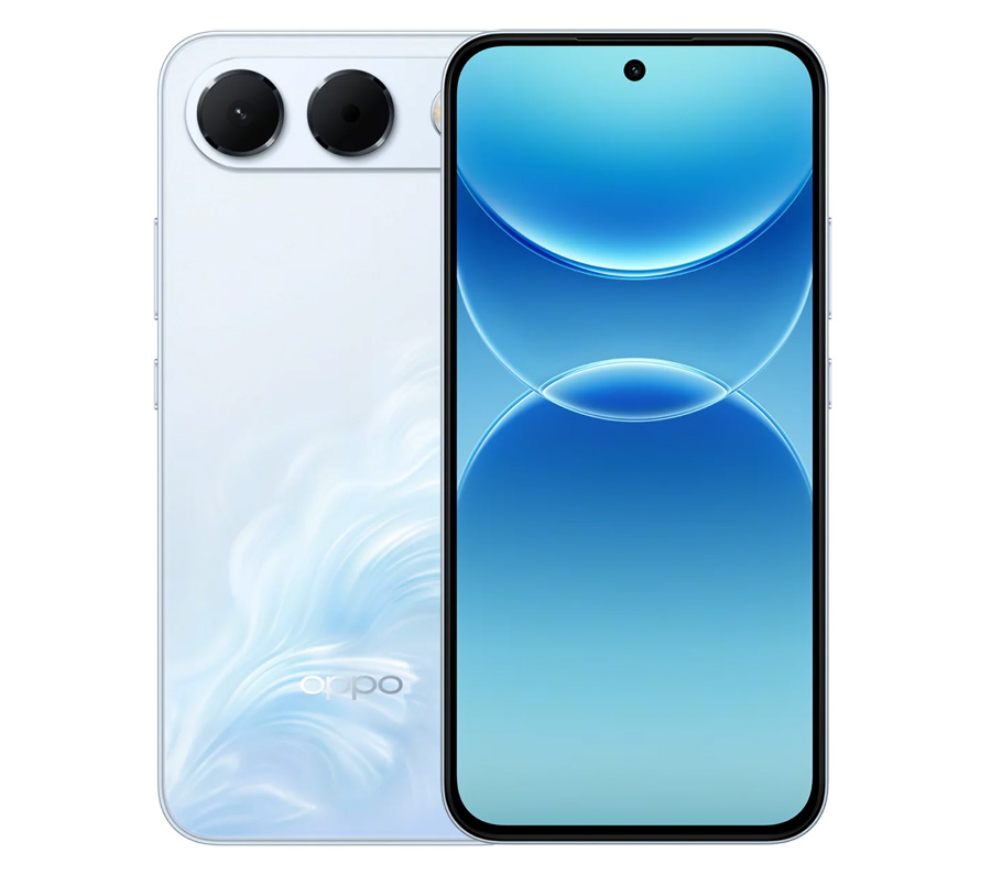 Vista del smartphone Oppo A7 Pro desde el frente, atrás y de lado