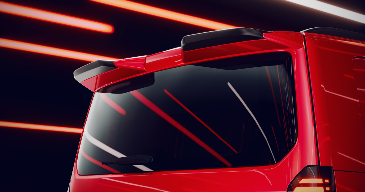 Diseño de alerón trasero del Volkswagen Transporter Sportline
