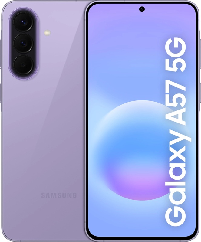 Galaxy A57 en color Lila Asombroso