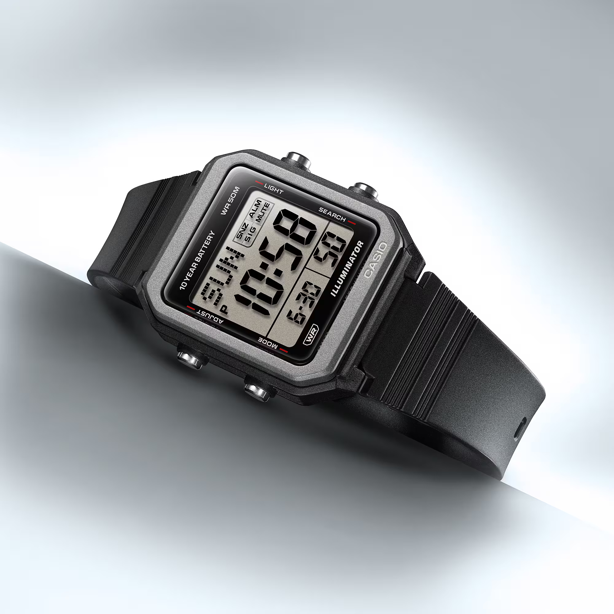 Vista superior del reloj Casio W-221H-1BV