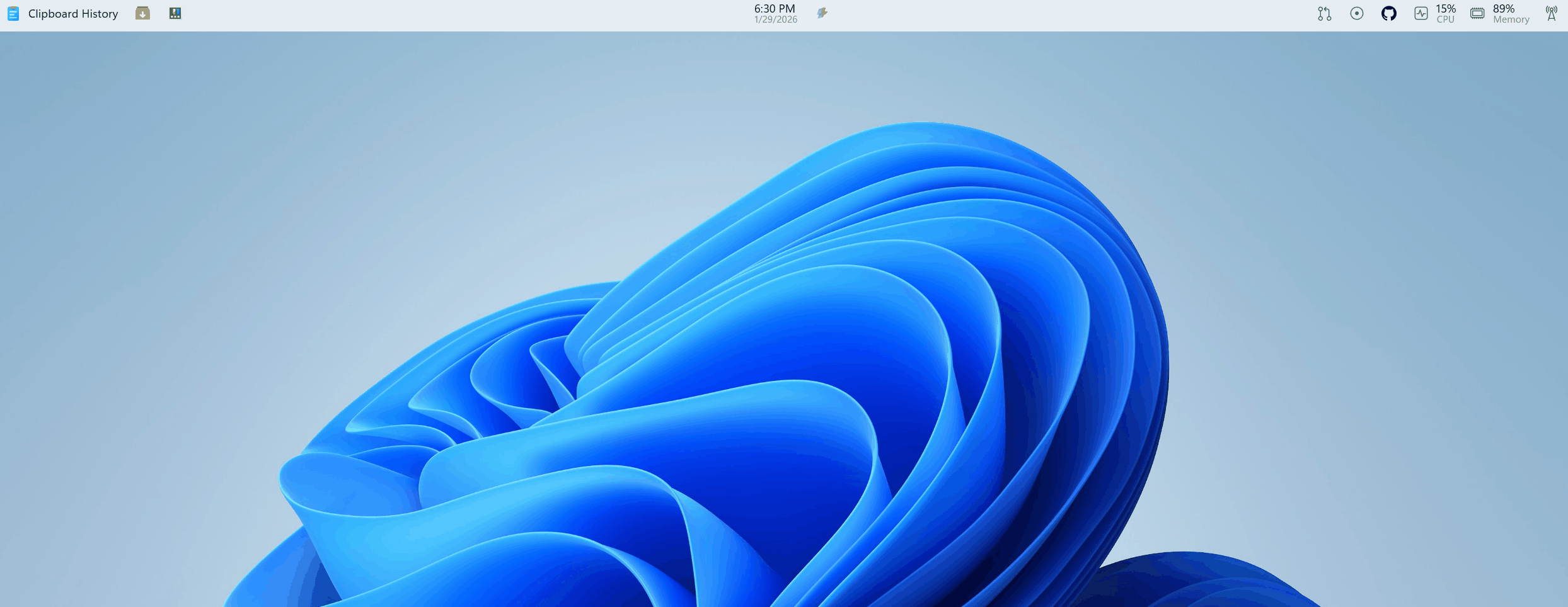Ejemplo de la nueva barra superior en Windows 11